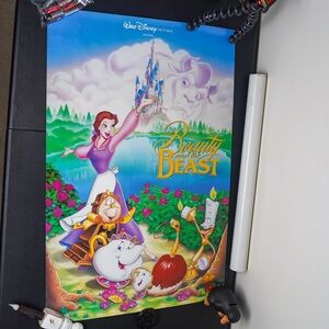 Beauty and the Beast Disney Poster - Colorful Illustrated Art Pastel Vintage